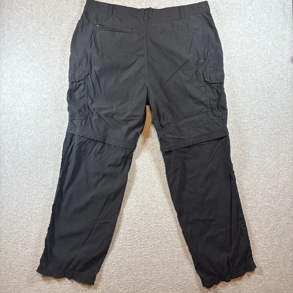 Denali Black Convertible Hiking Cargo Pants Men's 36x30 Nylon Nature (sm Holes)